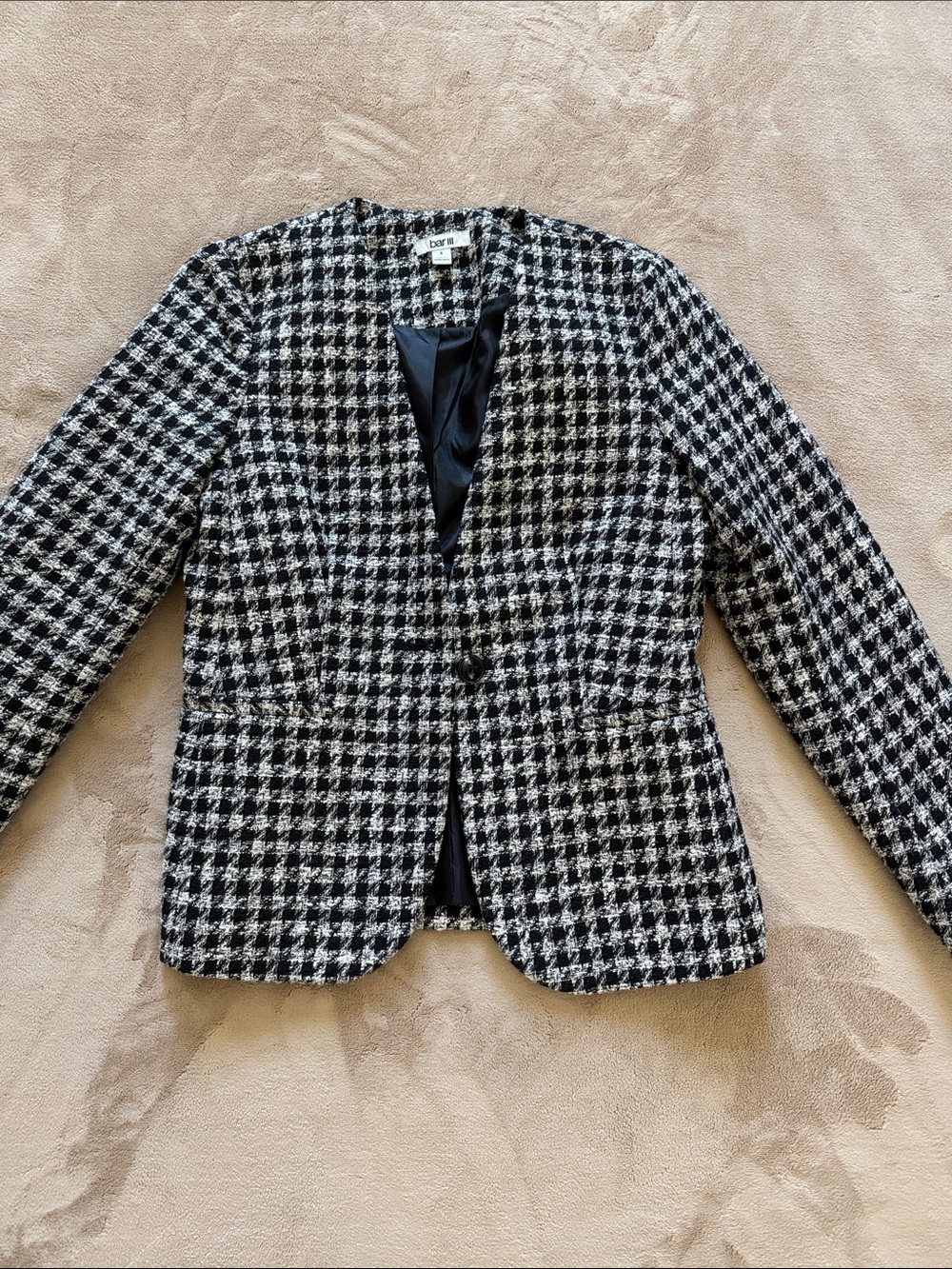 Bar III Black & White Houndstooth Jacket